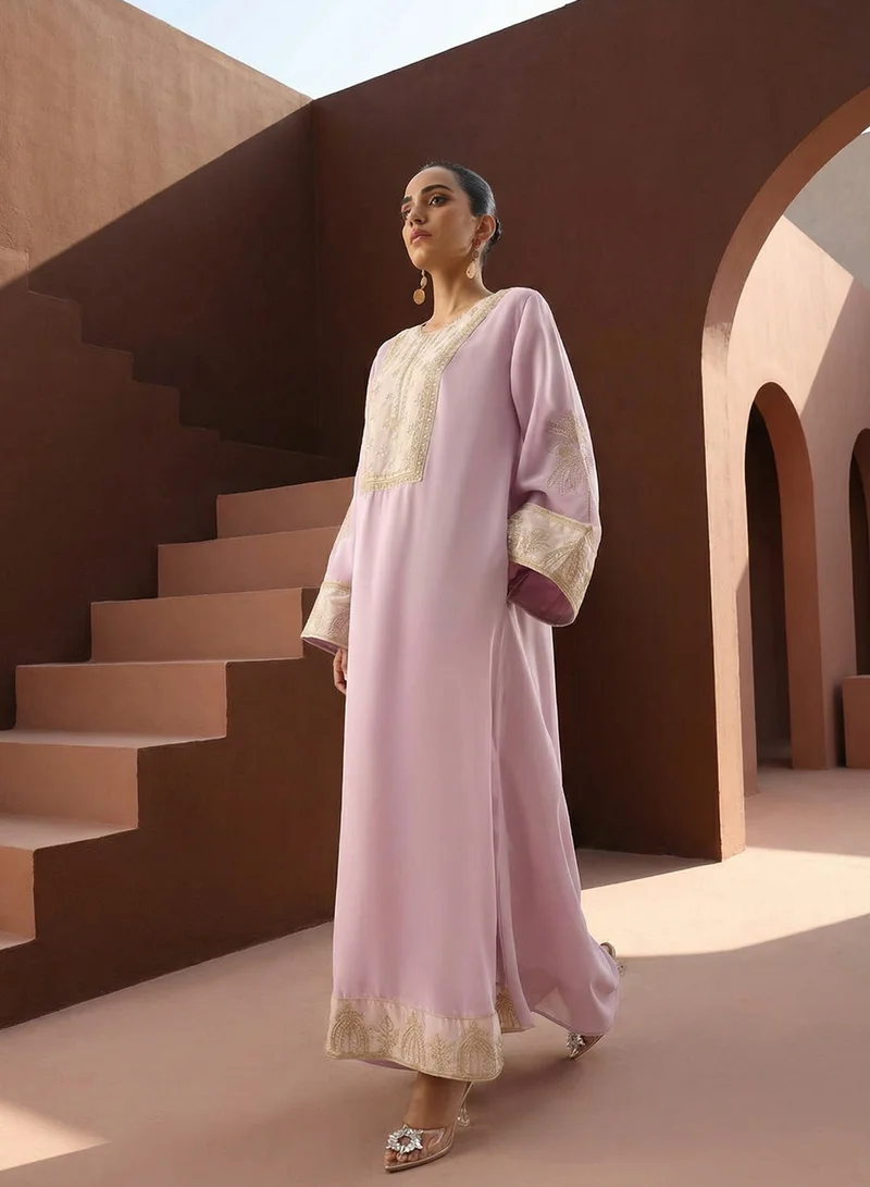 آي شين عباية مطرزة منسوجة بلون الليلكي